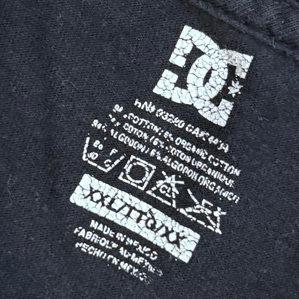 Vintage DC Shoes Black Graphic Tee Men's XXL Skater Grunge Goth Ron Dyrdek Y2K - Picture 2 of 3